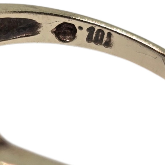 Aquamarine Marquise 10K Yellow Gold Elegant Women's Ring Sz 5.75 Beautiful - Picture 5 of 11